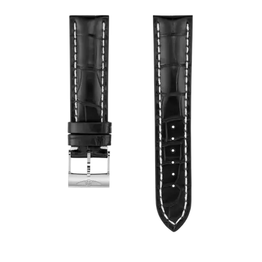 Bracelet en cuir d’alligator noir 743P