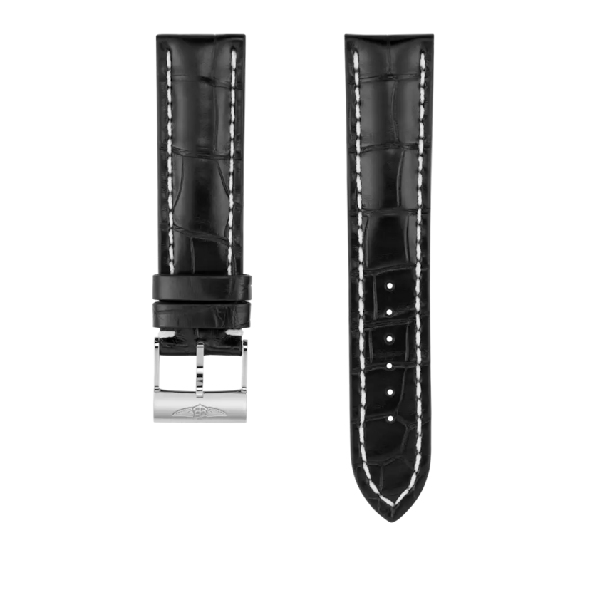 Black alligator leather strap - 743PS - image 1