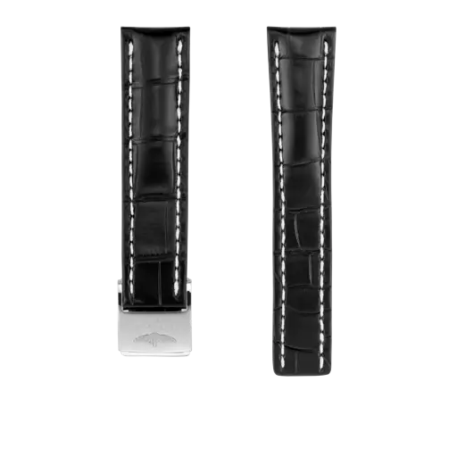 Bracelet en cuir d’alligator noir 744P