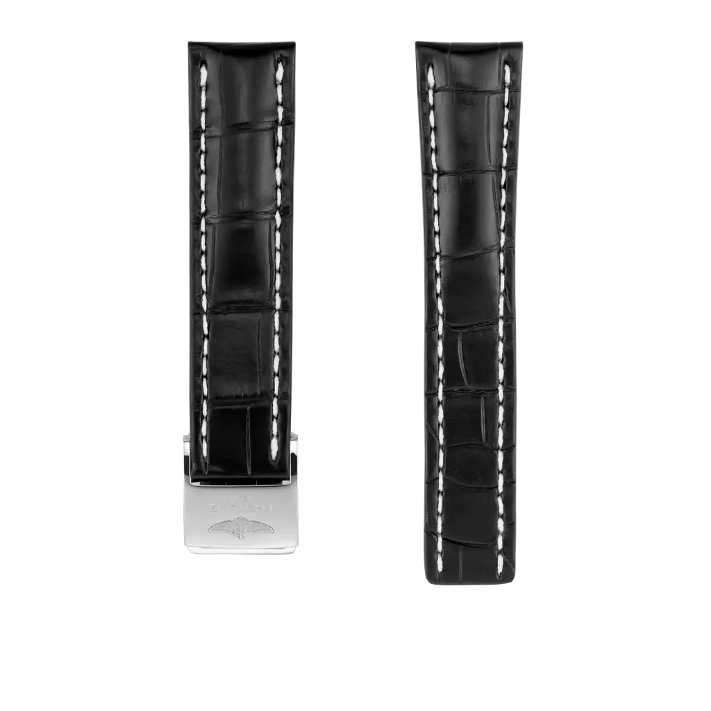 Black alligator leather strap - 744PL - image 1