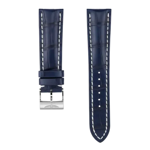 Bracelet en cuir d’alligator bleu 746P