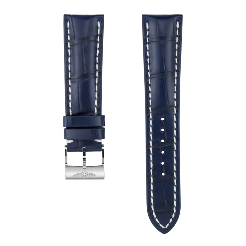 Blue alligator leather strap - 746PL - image 1