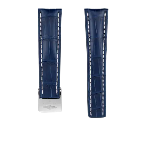 Bracelet en cuir d’alligator bleu 747P