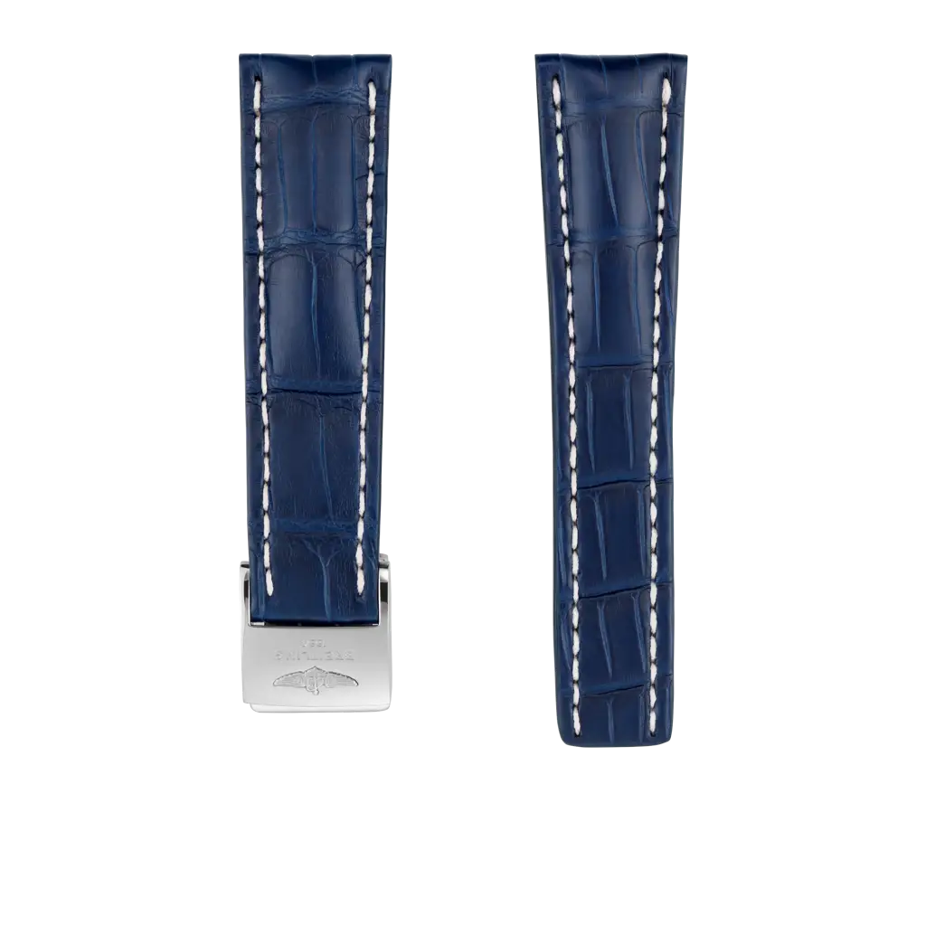 Blue alligator leather strap - 747PL - image 1