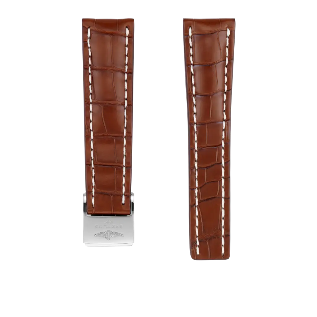 Gold alligator leather strap - 755P - image 1