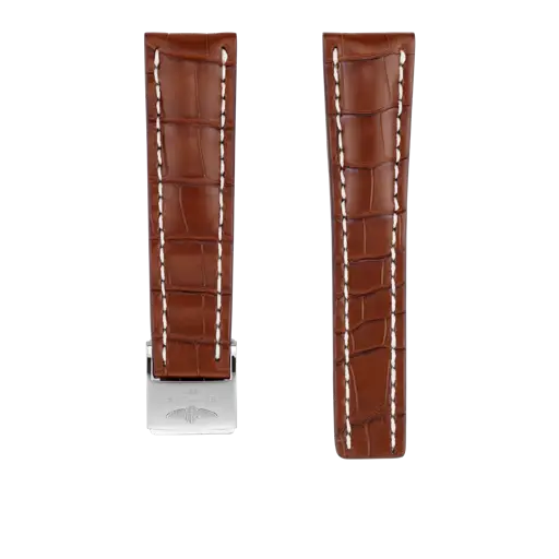 Bracelet en cuir d’alligator doré 755P