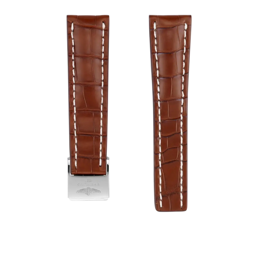 Gold alligator leather strap - 755PS - image 1