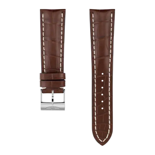 Bracelet en cuir d’alligator marron 756P