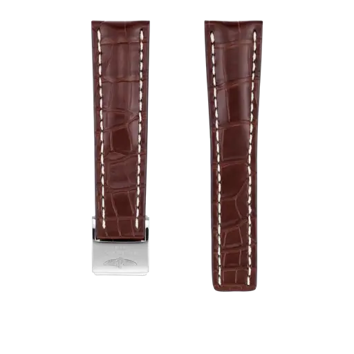 Bracelet en cuir d’alligator marron 757P