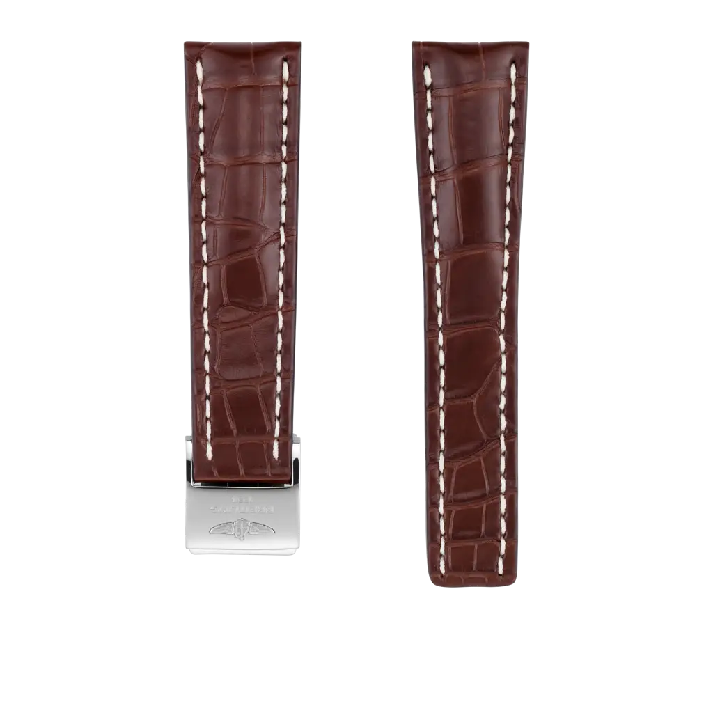 Brown alligator leather strap - 757PS - image 1