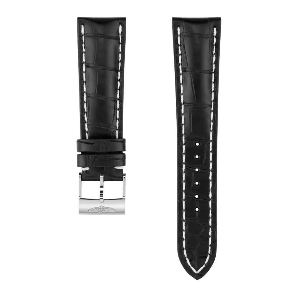 Black alligator leather strap - 760P - image 1