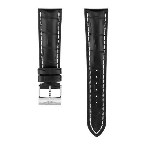 Bracelet en cuir d’alligator noir 760P