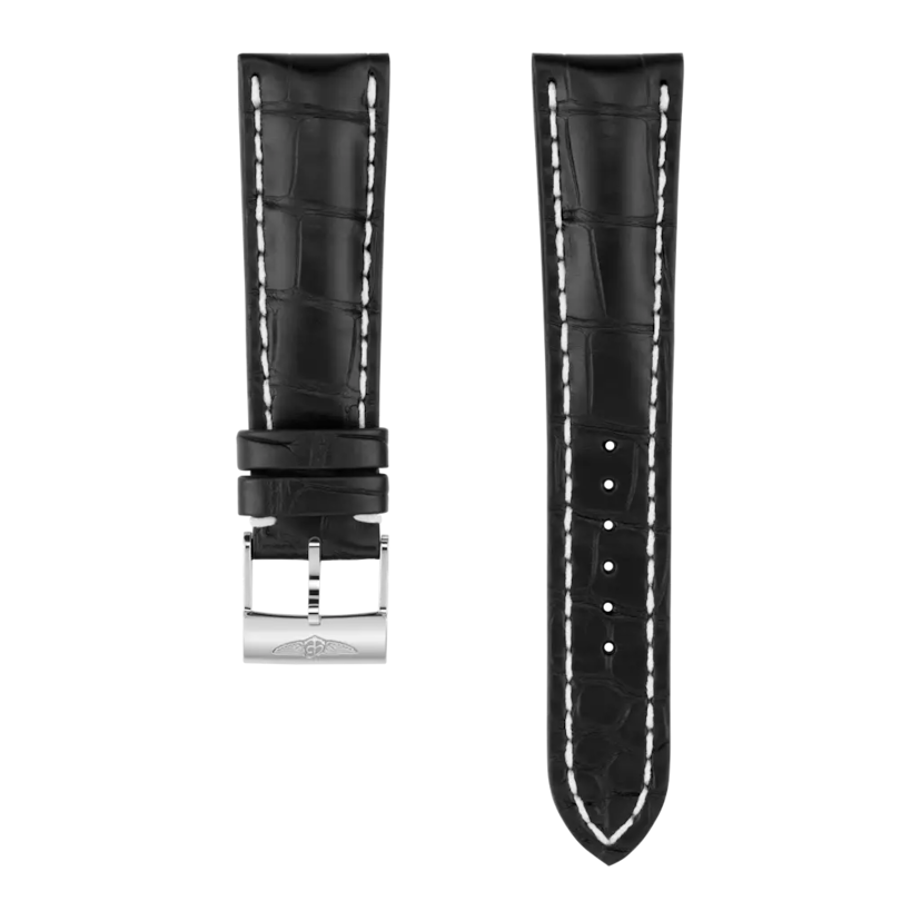 Black alligator leather strap - 760PL - image 1