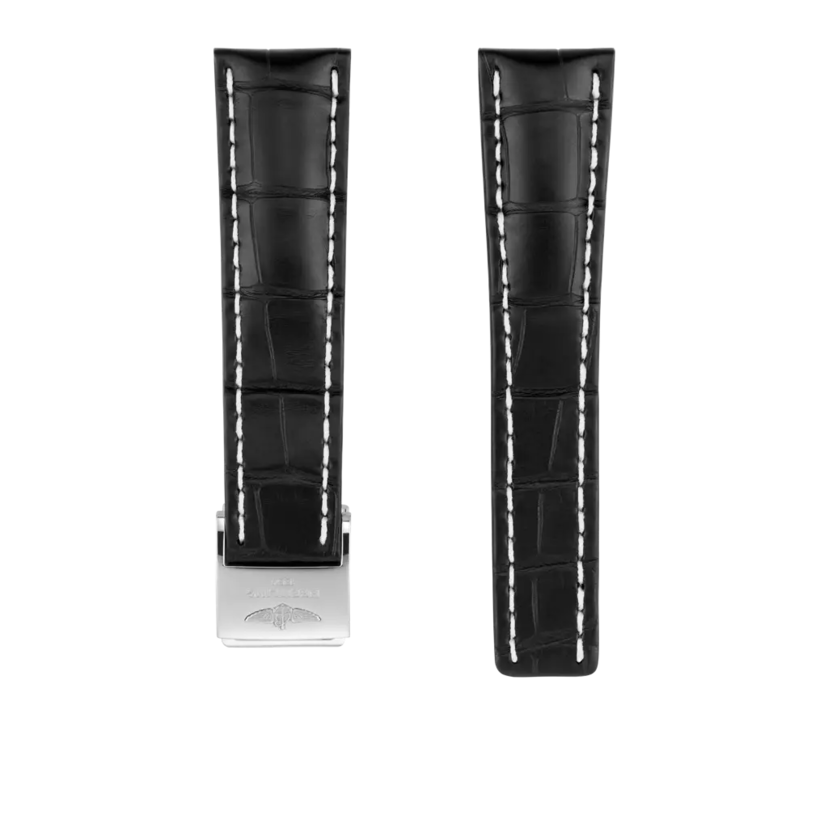Black alligator leather strap - 761PL - image 1