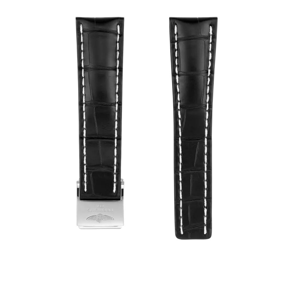 Black alligator leather strap - 761PL - image 1