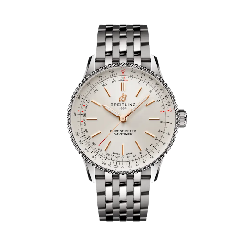 Navitimer Automatic 36, reference A17327211G1A1. Link to product details.