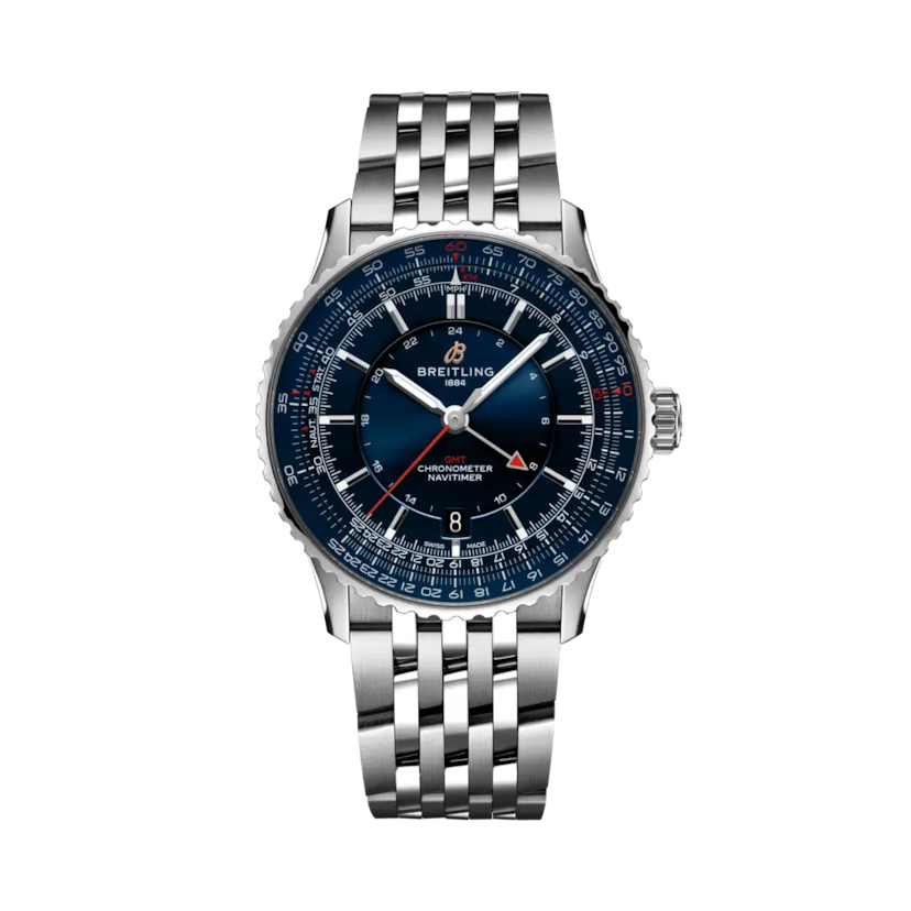 ナビタイマー オートマチックGMT 41 侍ジャパン リミテッド、リファレンス A323103A1C1A1。 商品詳細ページへのリンク。