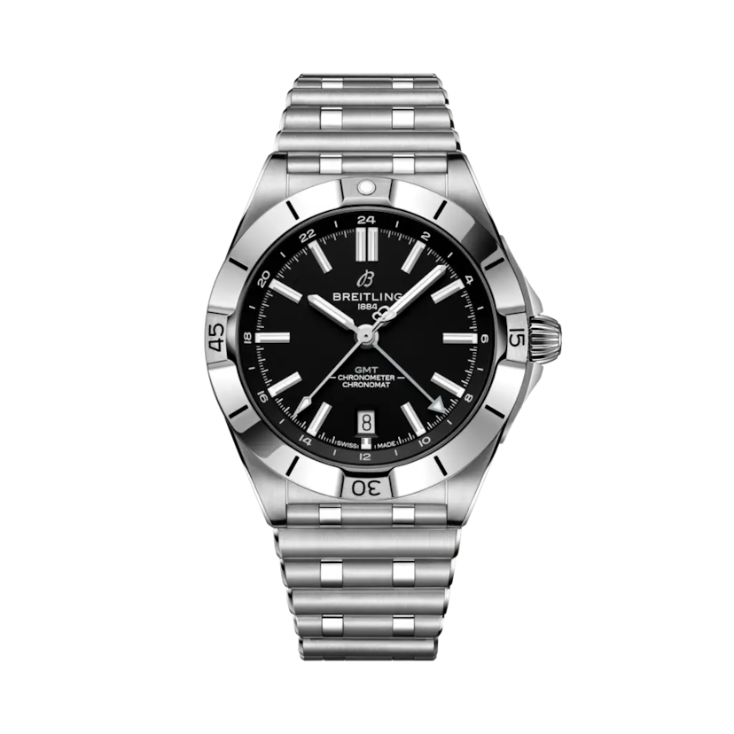 Chronomat Automatic GMT 40 NFL Las Vegas Raiders Edition, reference A32398B91B1A1. Link to product details.