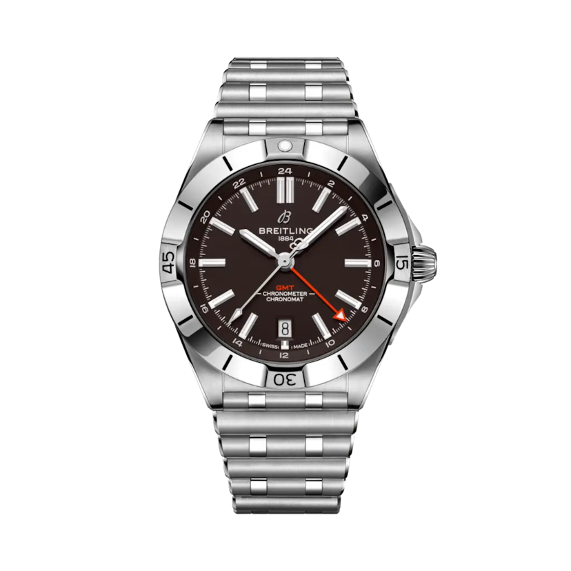 Chronomat Automatic GMT 40 NFL Cleveland Browns Edition, reference A32398E21B1A1. Link to product details.