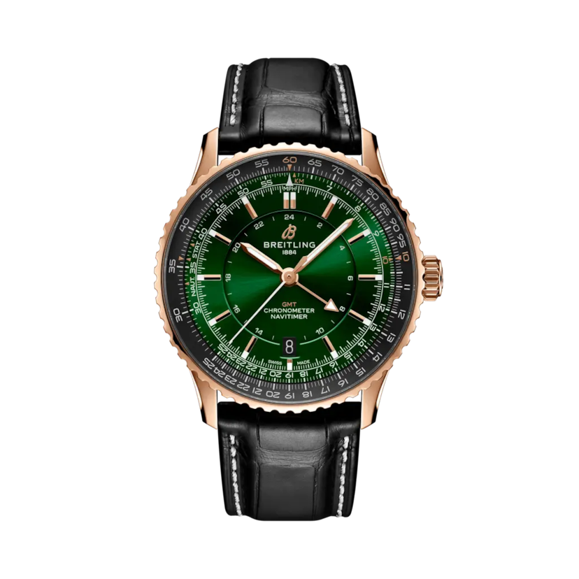 Navitimer Automatic GMT 41, reference R32310251L1P1. Link to product details.