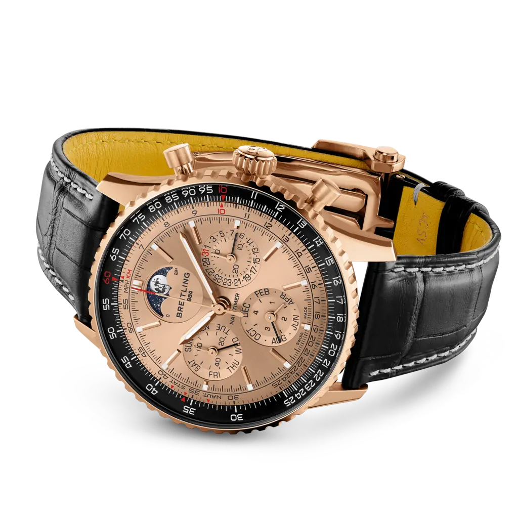 Navitimer B19 Chronograph 43 Perpetual Calendar 140th Anniversary, reference RB19101A1H1P1. Link to product details.