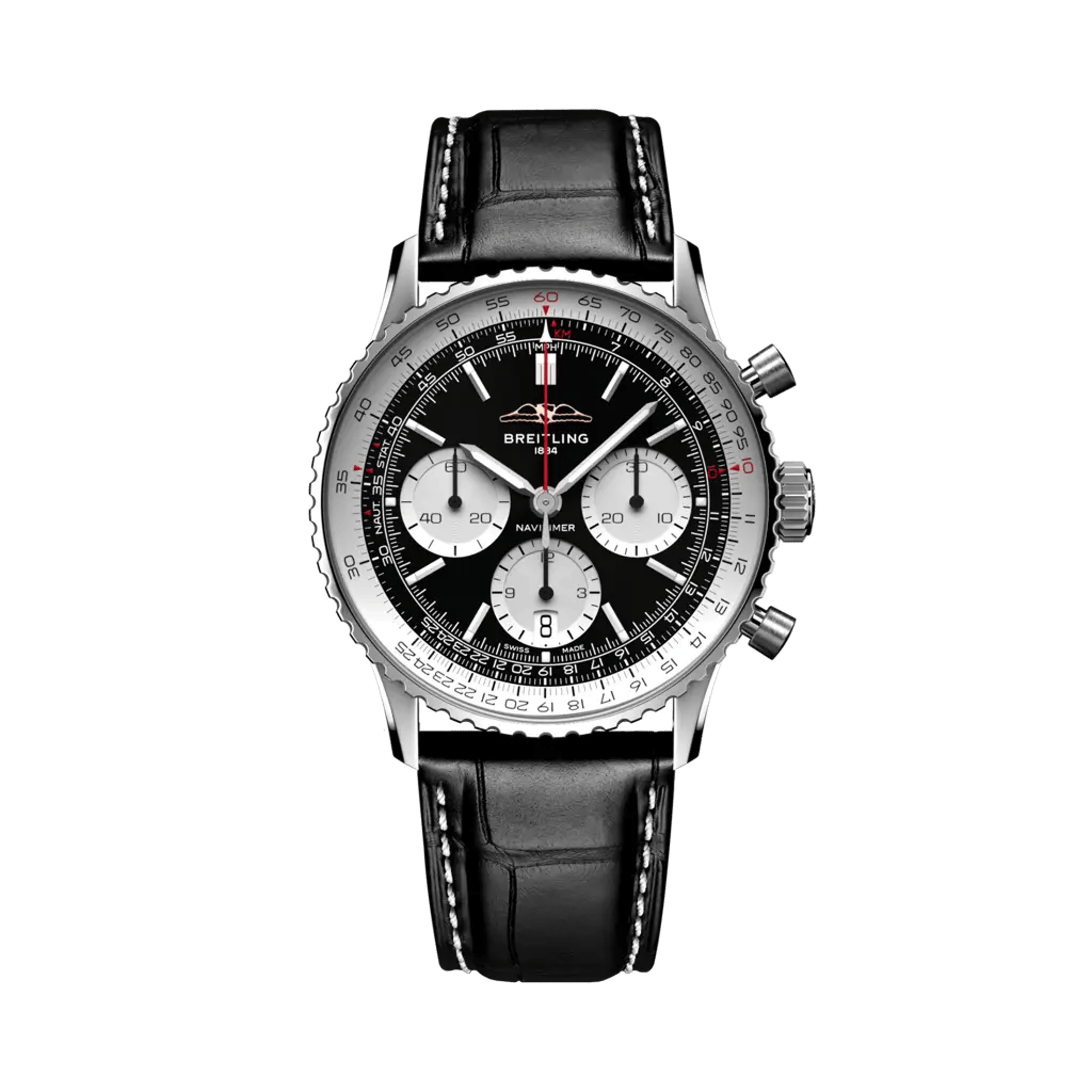 Breitling Navitimer B01 Chronograph 41 black dial with circular slide rule bezel