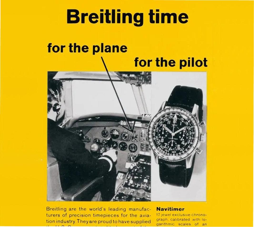 {generated} ヴィンテージのコックピット風景と精緻なBreitling Navitimerが並び、その航空遺産と高い精度を際立たせている。