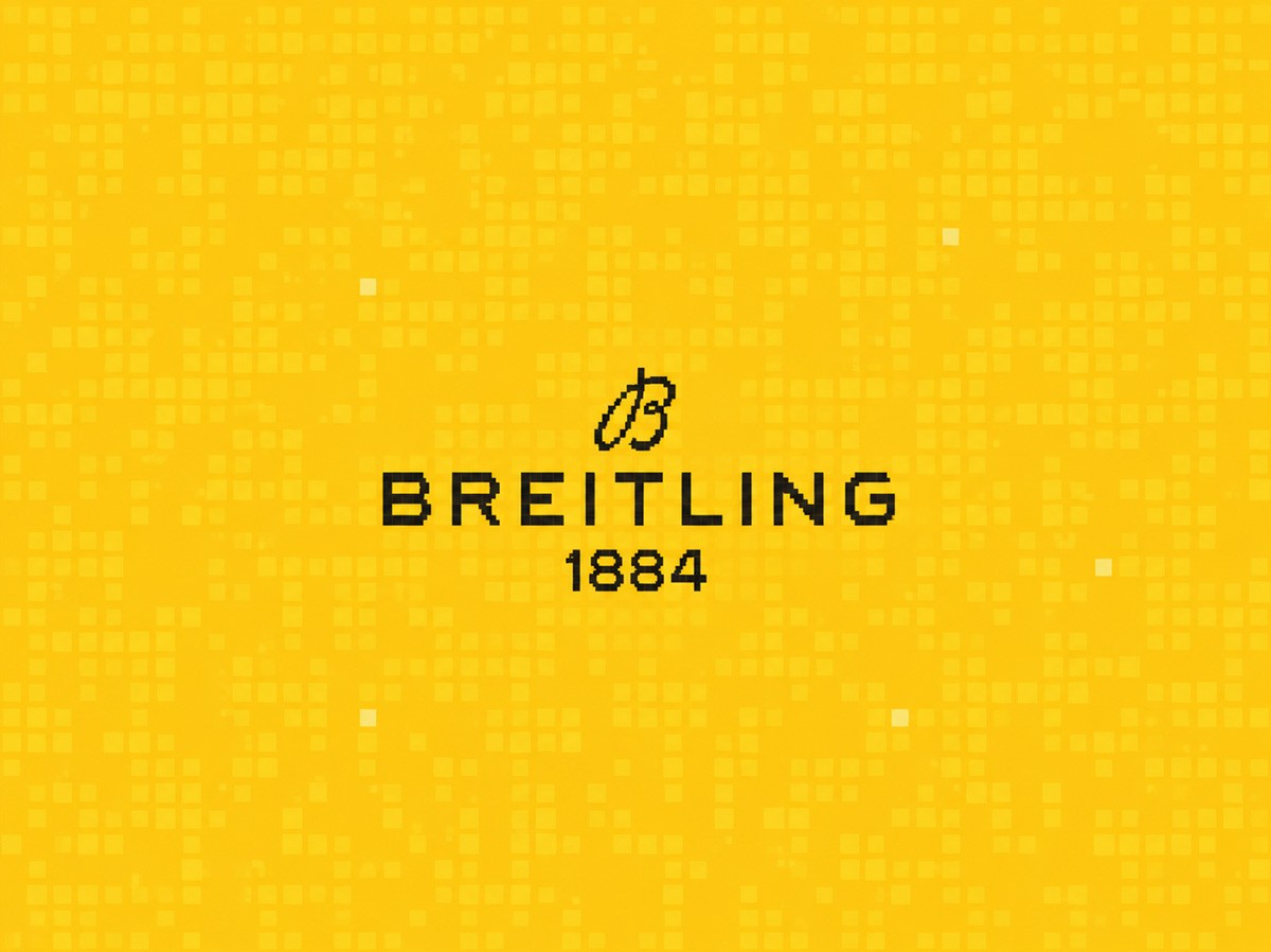{generated} Breitling logo set against a blue pixel digital backdrop, highlighting the brand’s secure and innovative Digital Passport