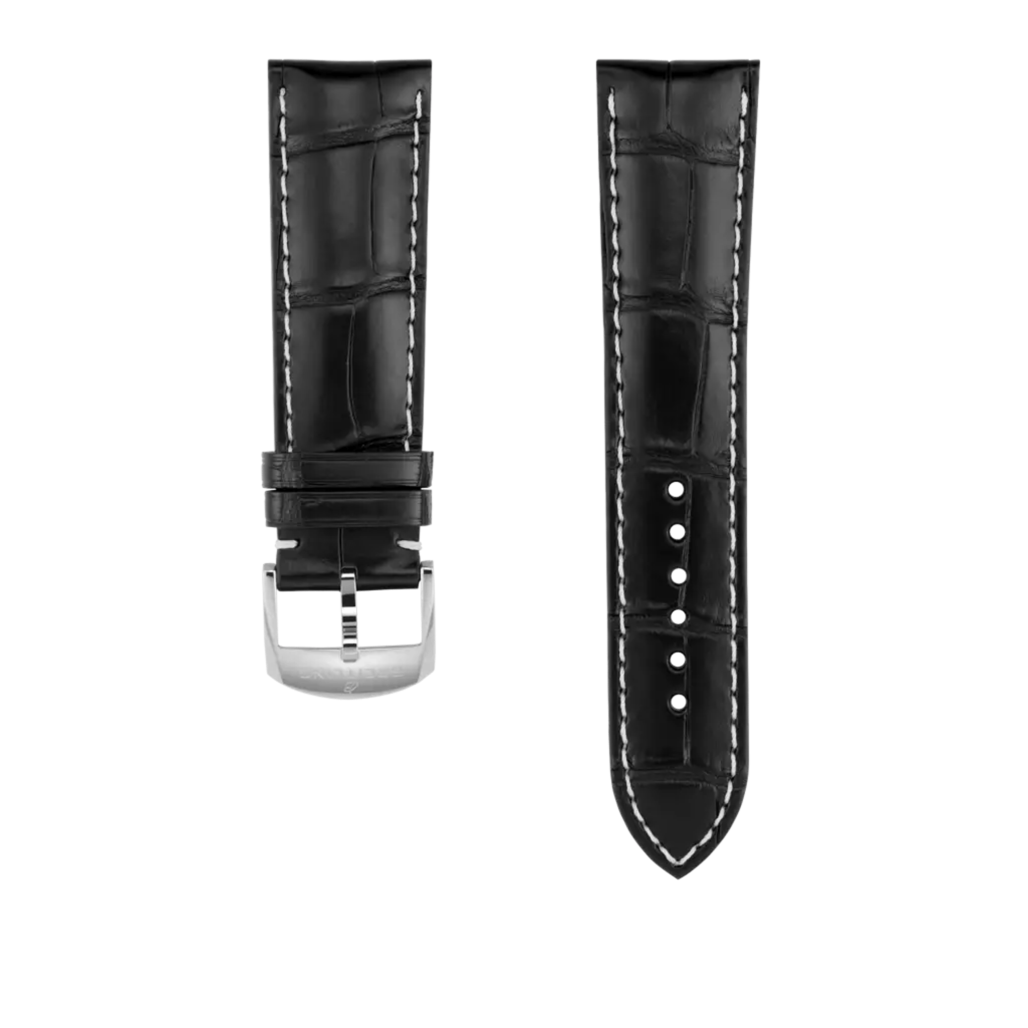Black alligator leather strap - 1010PS - image 1