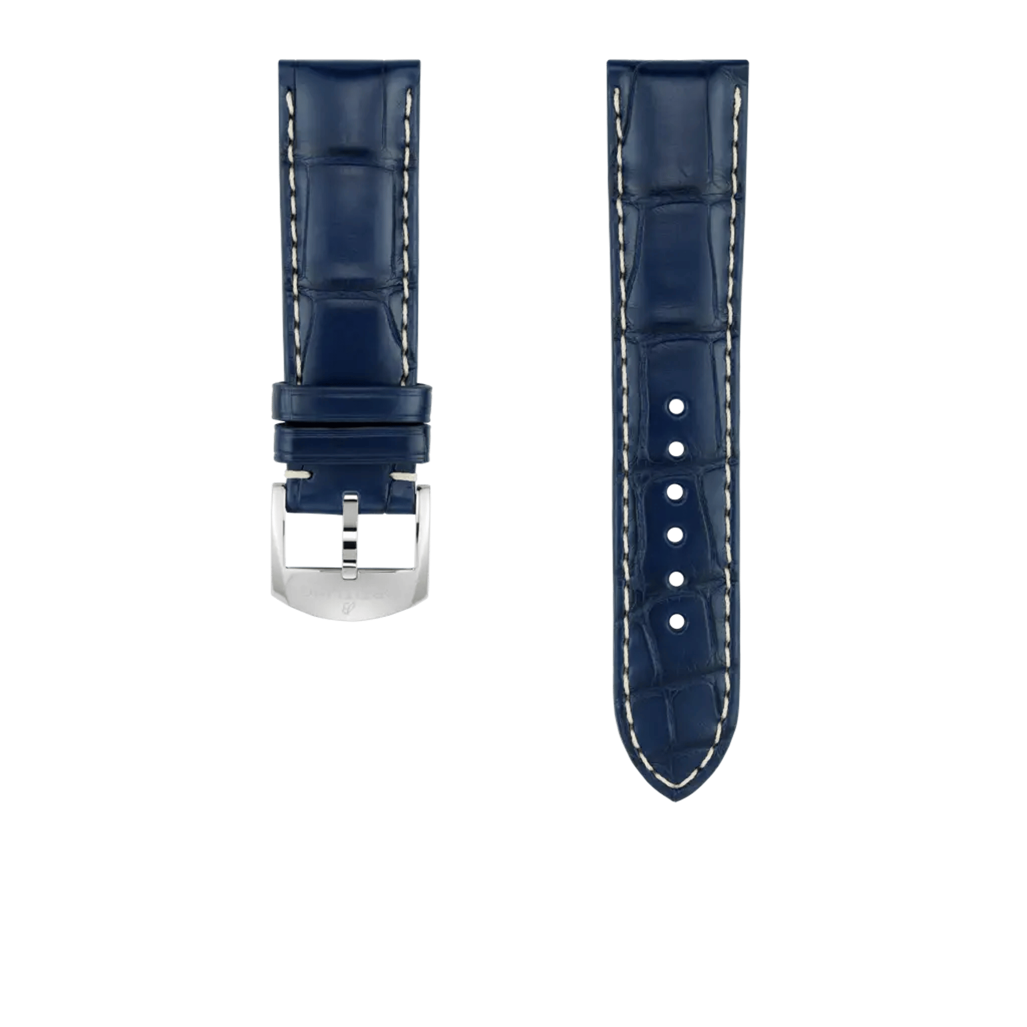 Blue alligator leather strap - 1015P - image 1