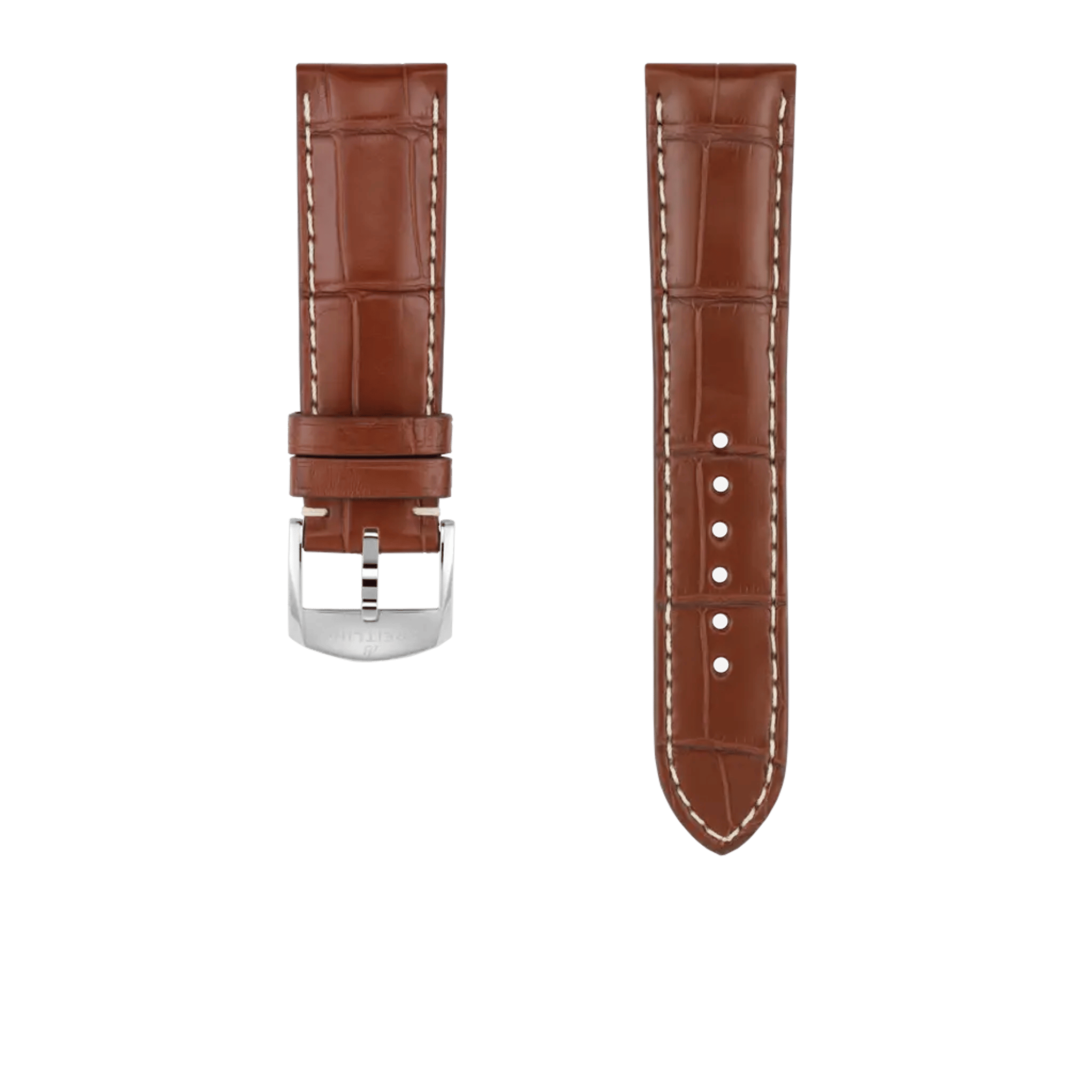 Gold alligator leather strap - 1016PL - image 1