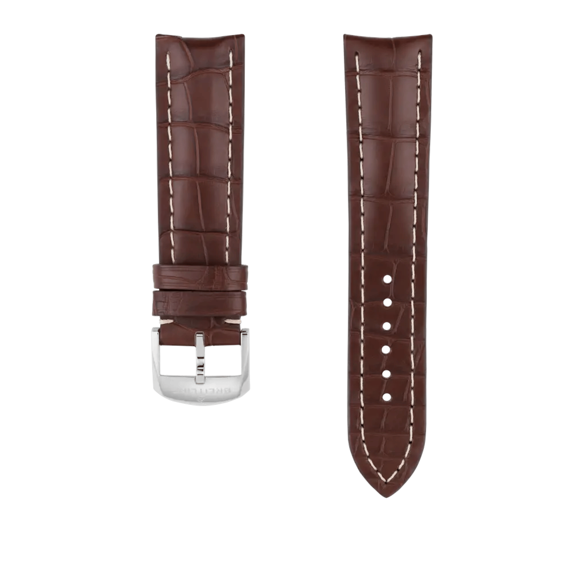 Brown alligator leather strap - 1017P - image 1