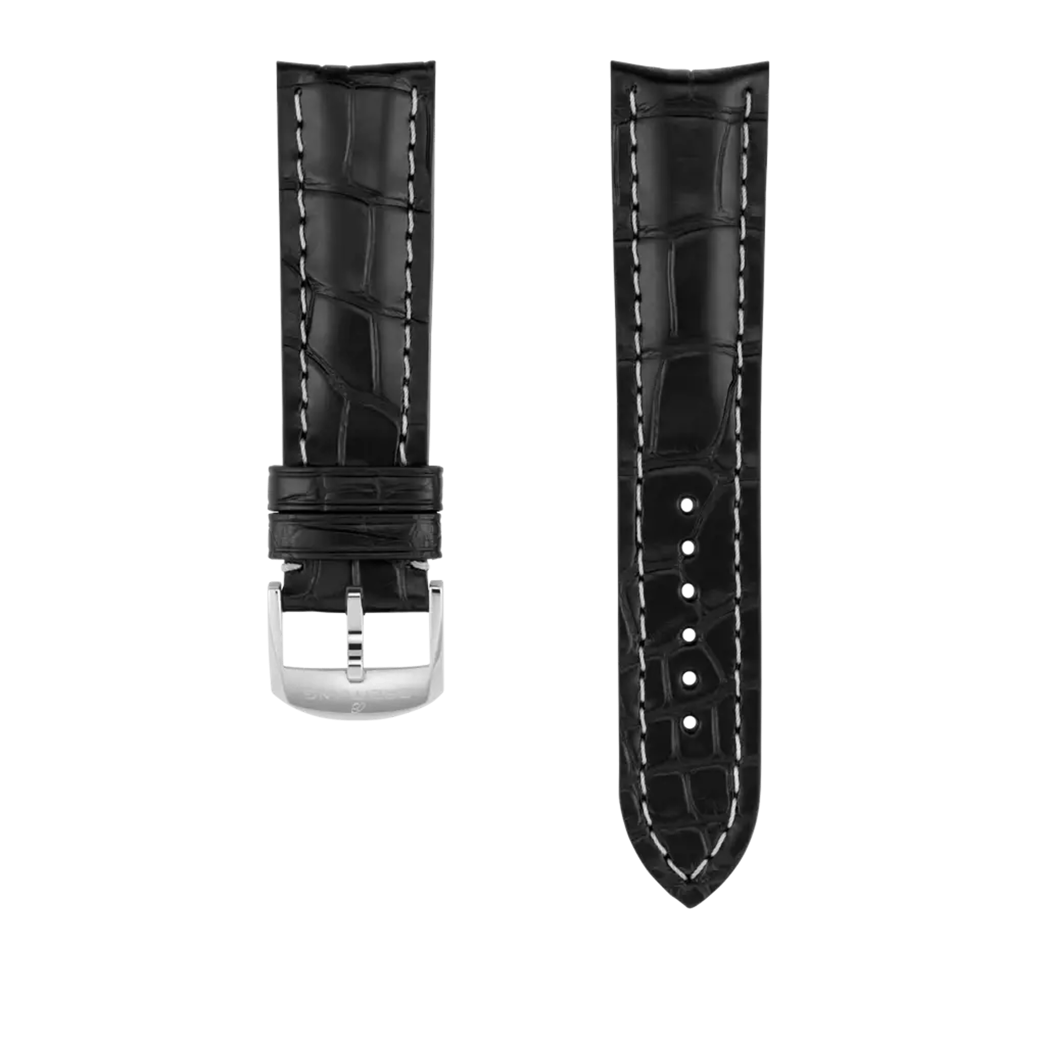 Black alligator leather strap - 1018PS - image 1
