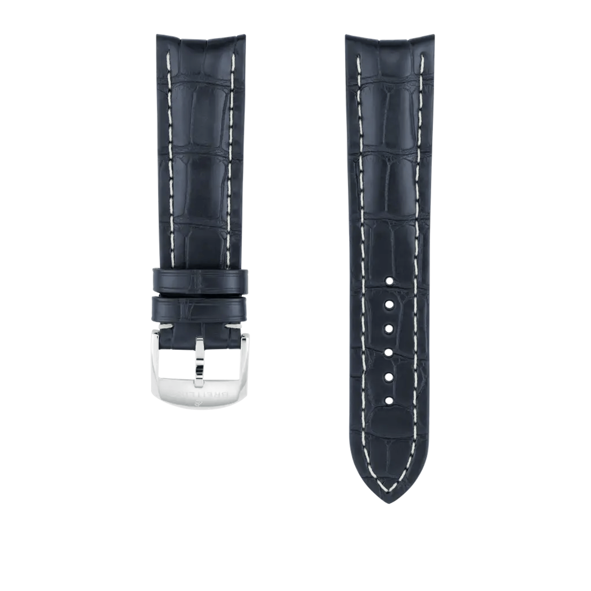 Blue alligator leather strap - 1019PL - image 1