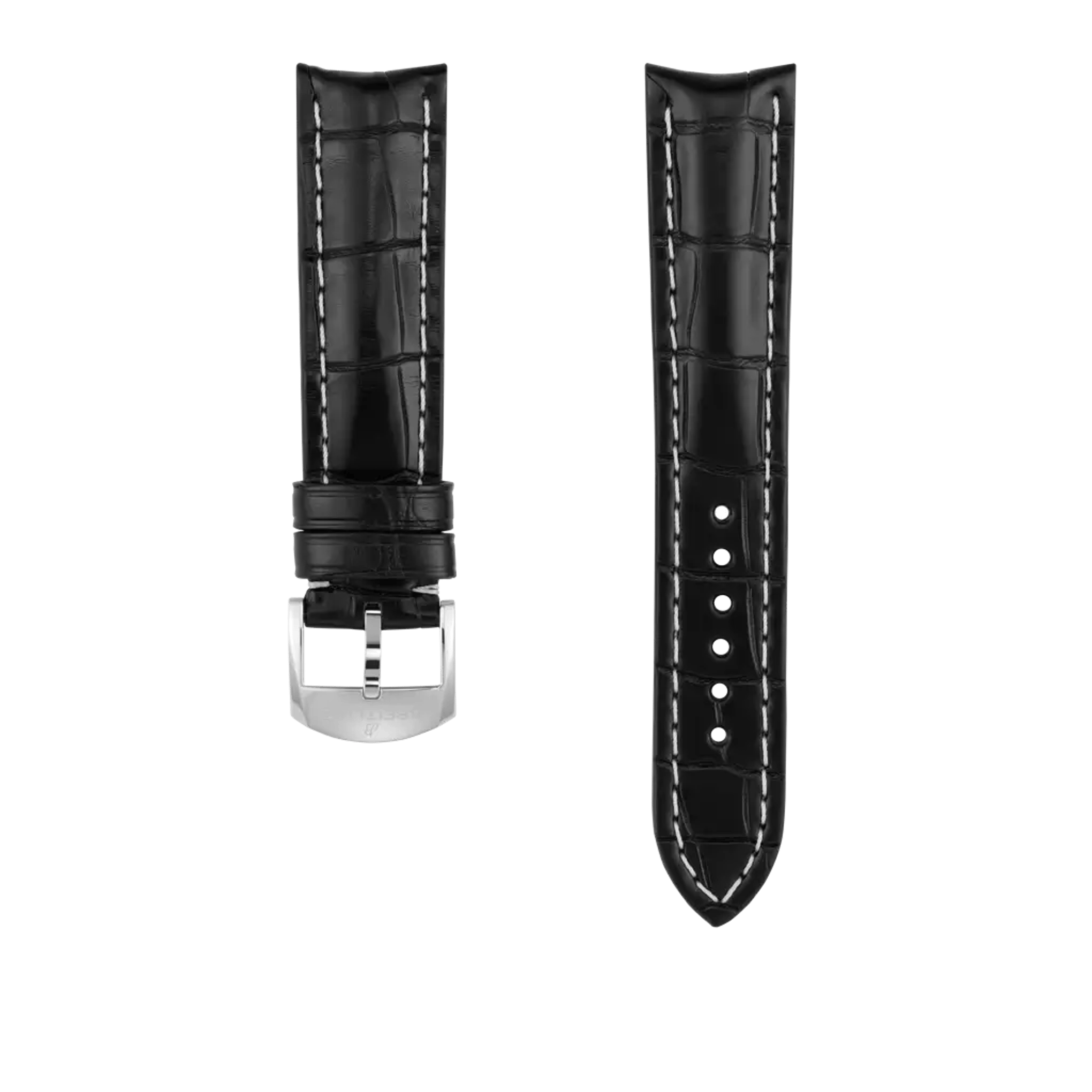 Black alligator leather strap - 1020P - image 1