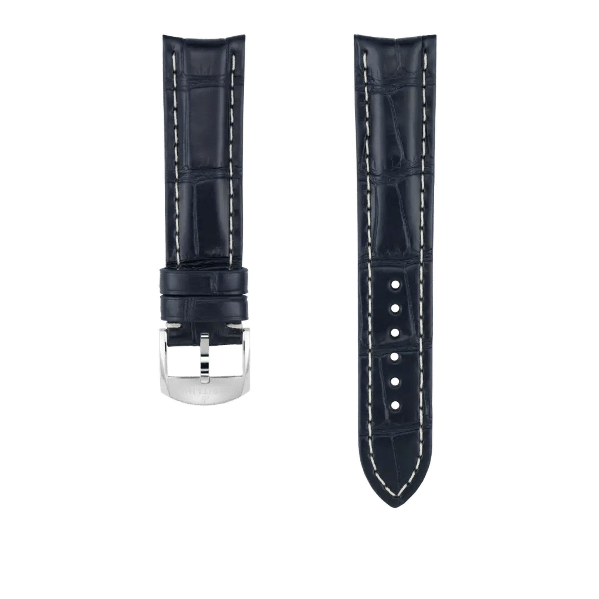 Blue alligator leather strap - 1022P - image 1