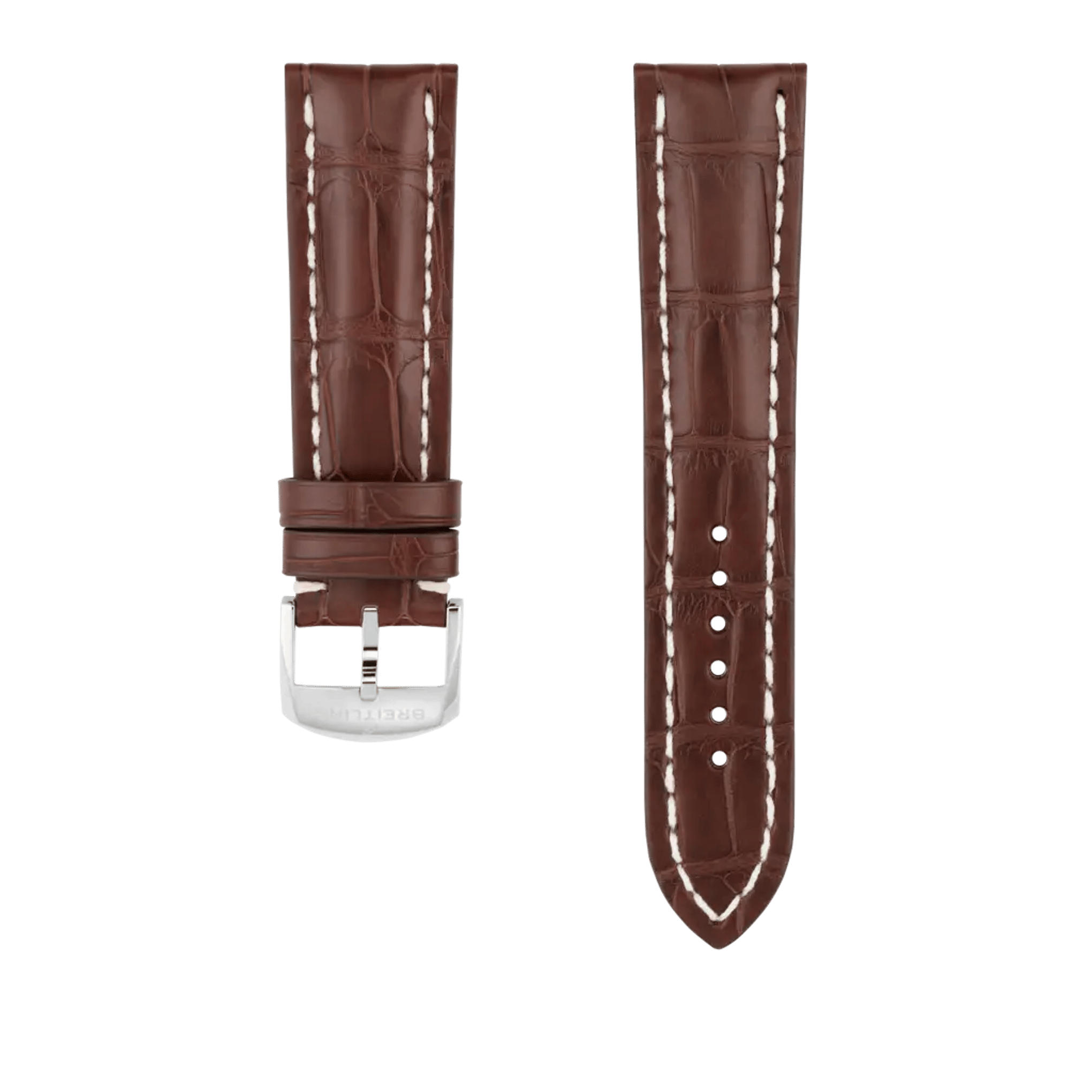 Brown alligator leather strap - 1023PL - image 1