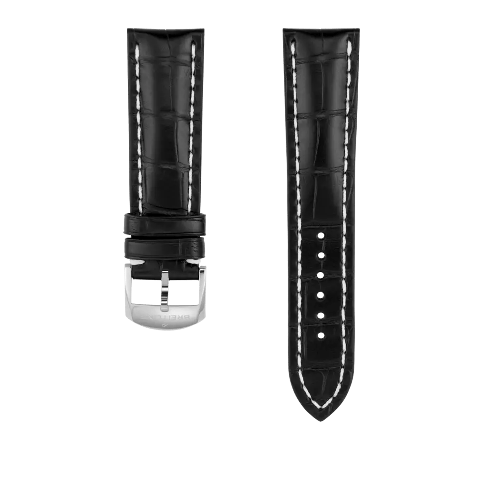 Black alligator leather strap - 1024PS - image 1