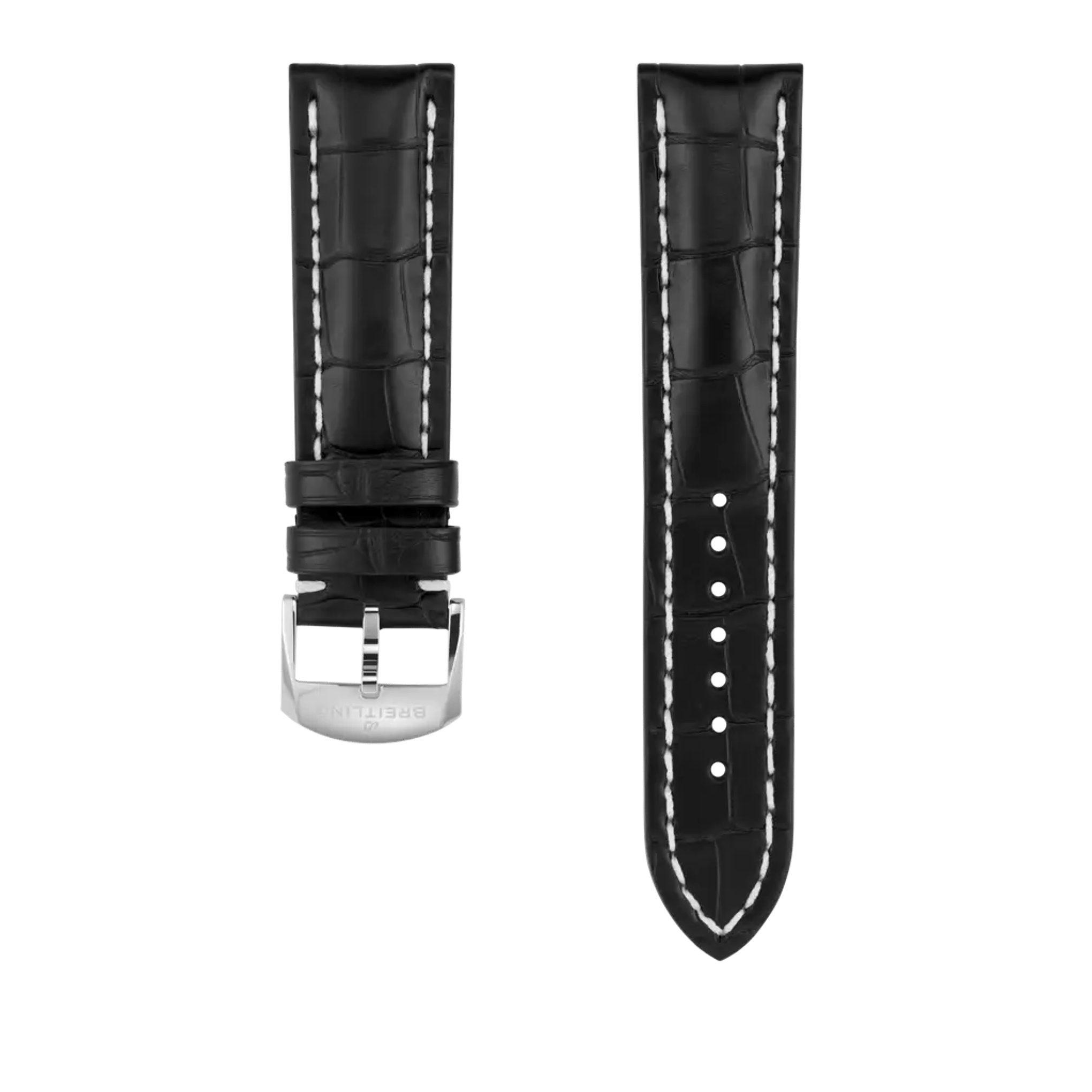 Black alligator leather strap - 1026P - image 1
