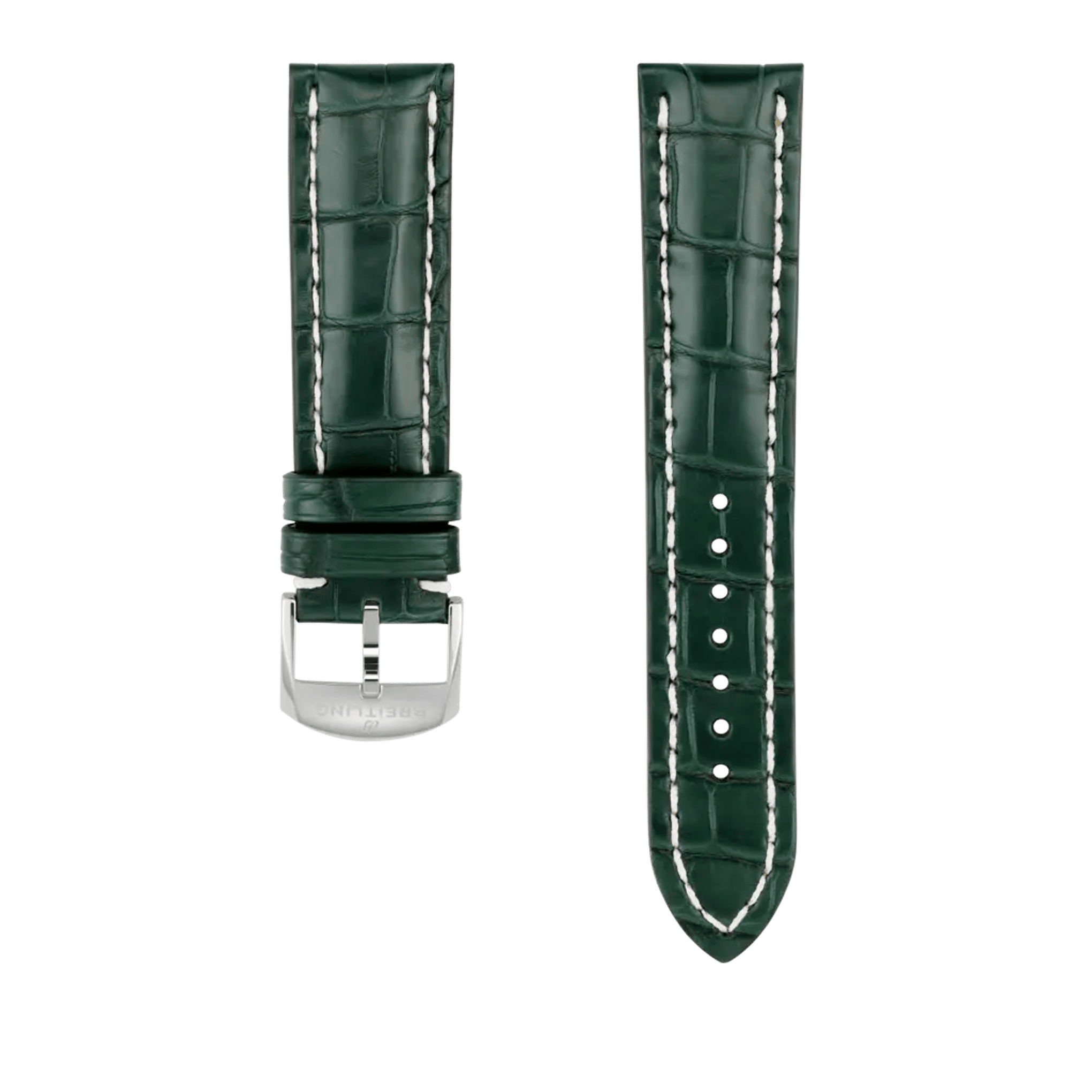 Green alligator leather strap - 1030PL - image 1