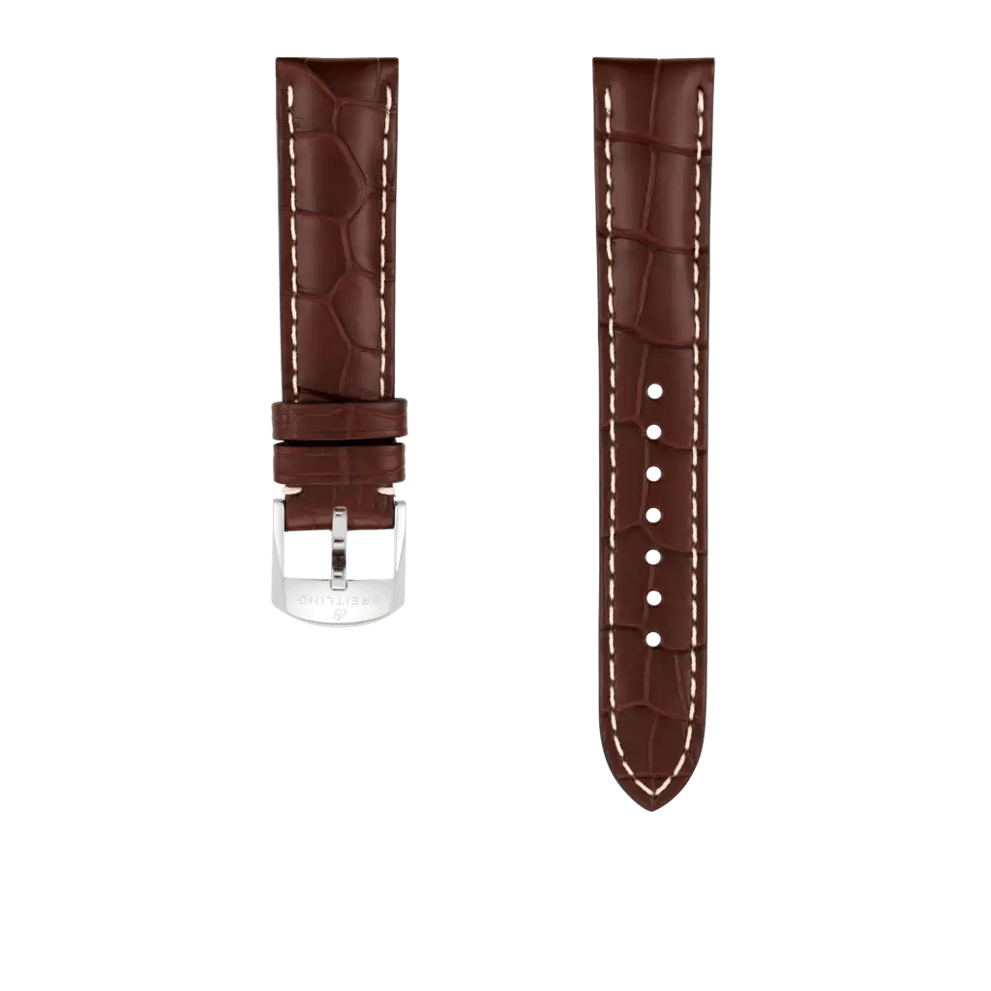 Brown alligator leather strap - 1037P - image 1