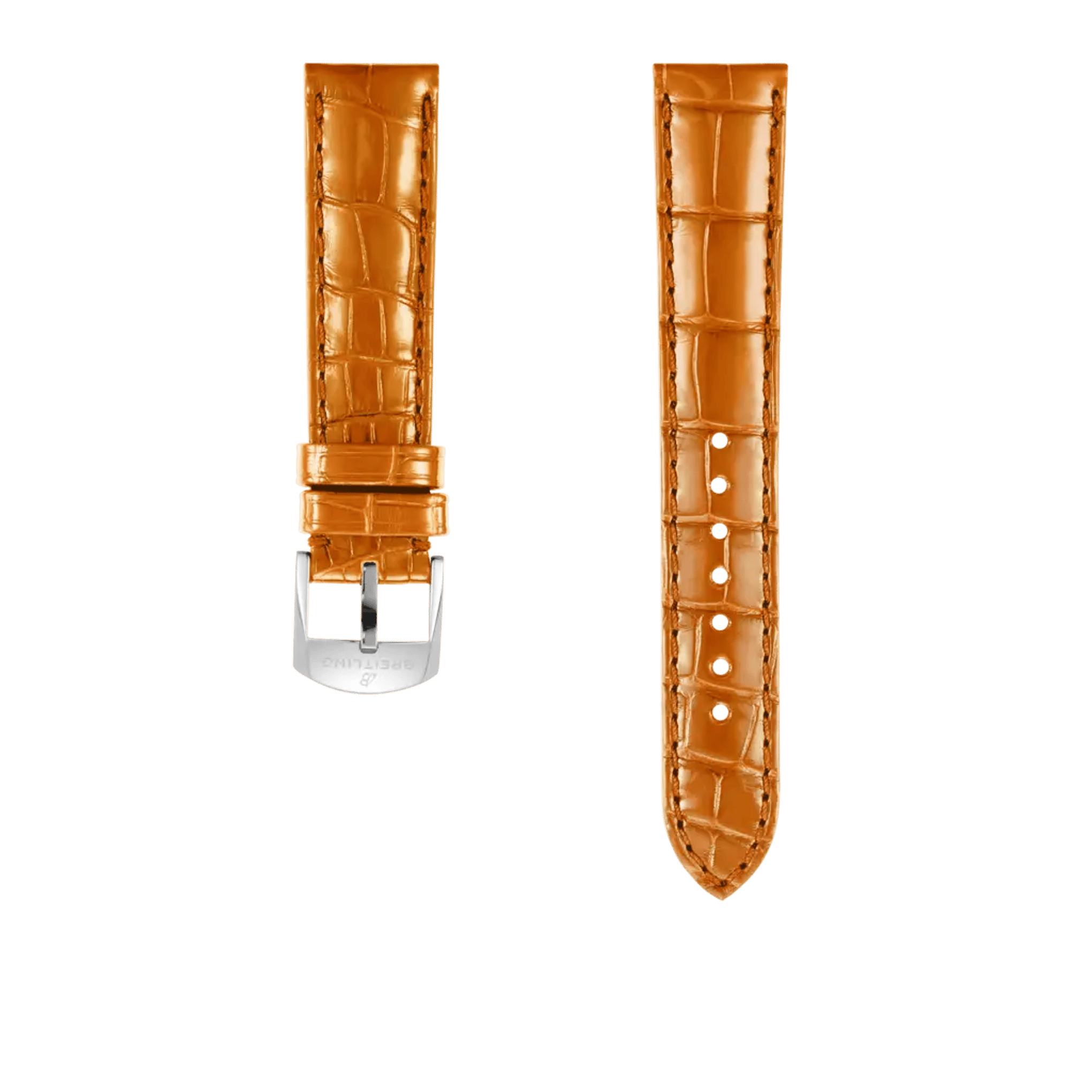 Gold alligator leather strap - 1045PL - image 1