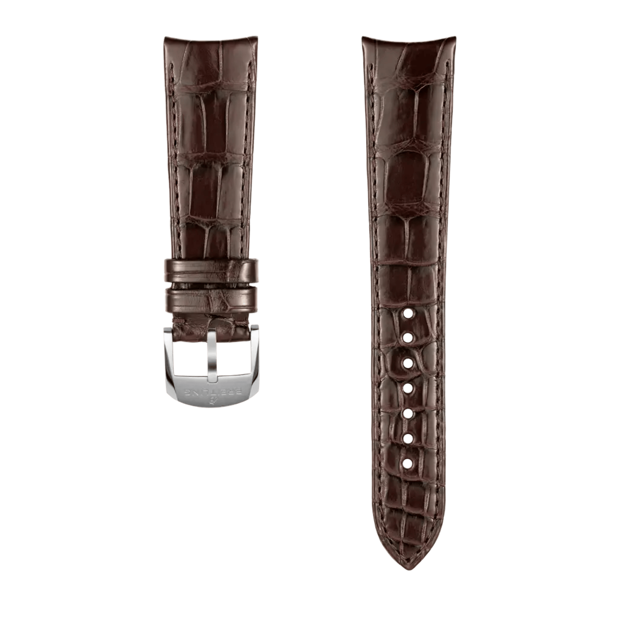 Brown alligator leather strap - 1050P - image 1
