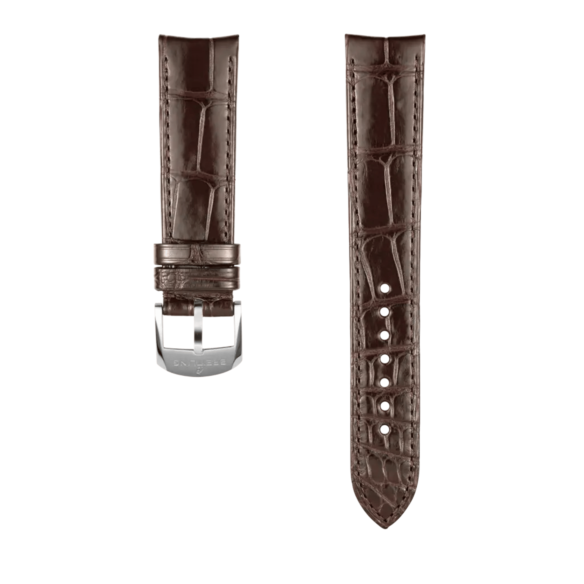 Brown alligator leather strap - 1053P - image 1
