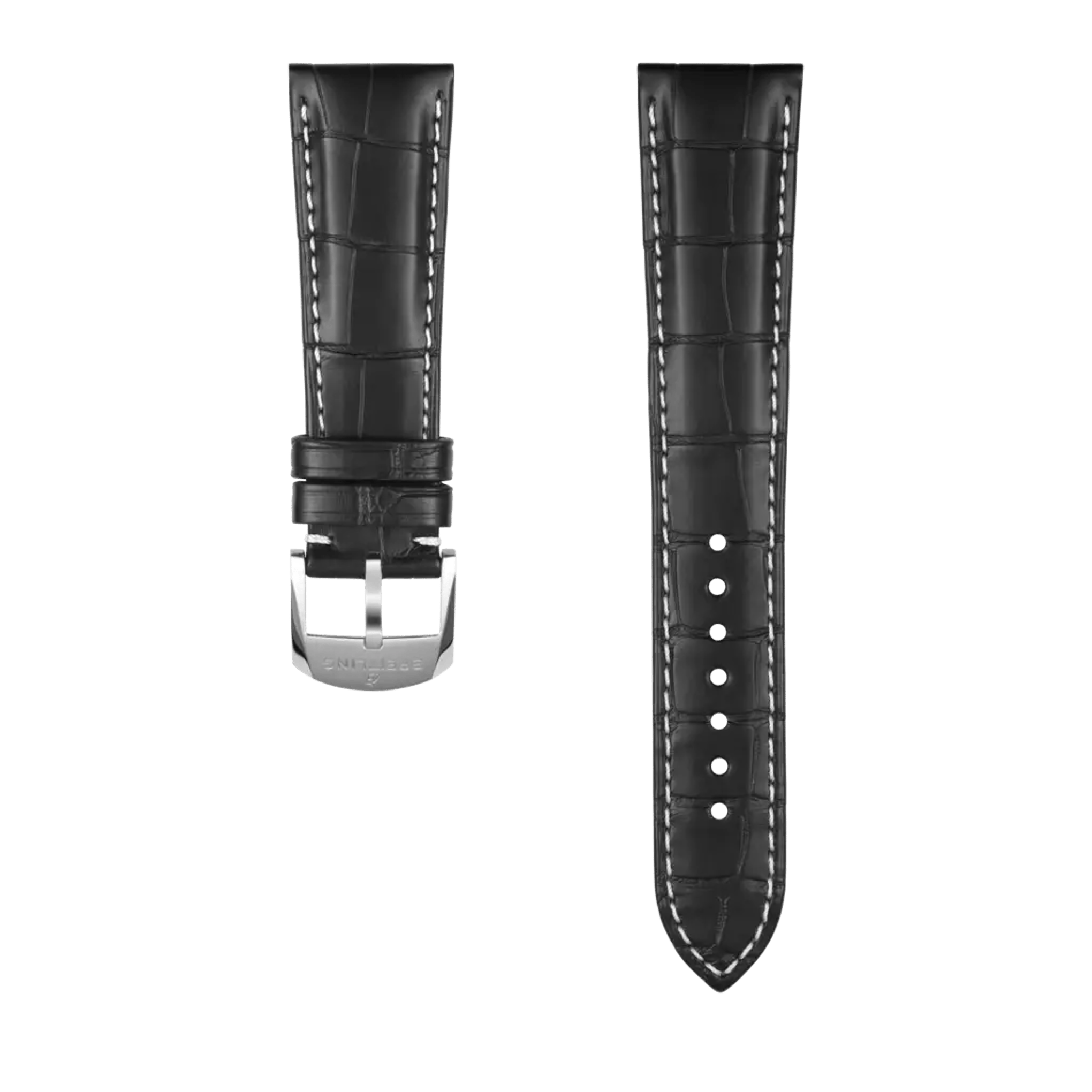 Black alligator leather strap - 1055PS - image 1