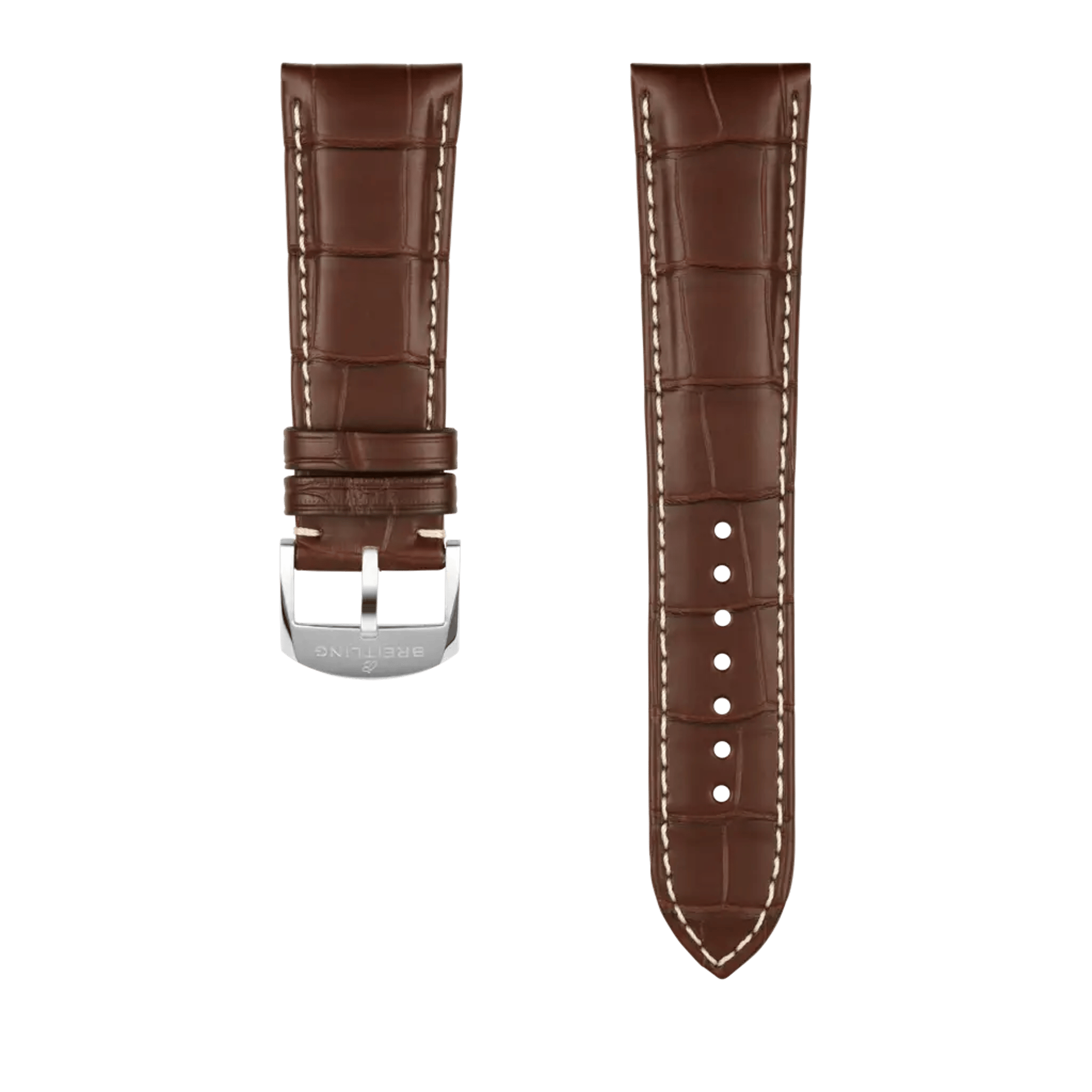Brown alligator leather strap - 1062P - image 1