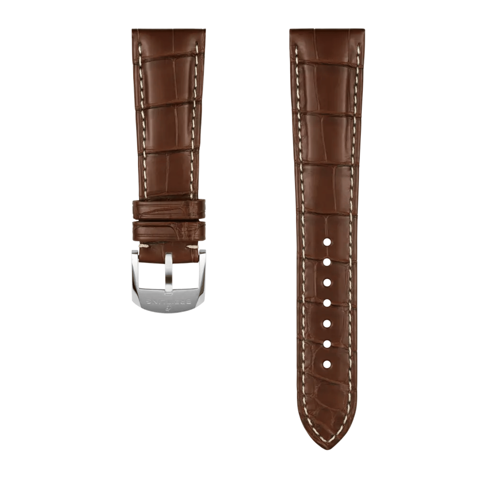 Brown alligator leather strap - 1063P - image 1