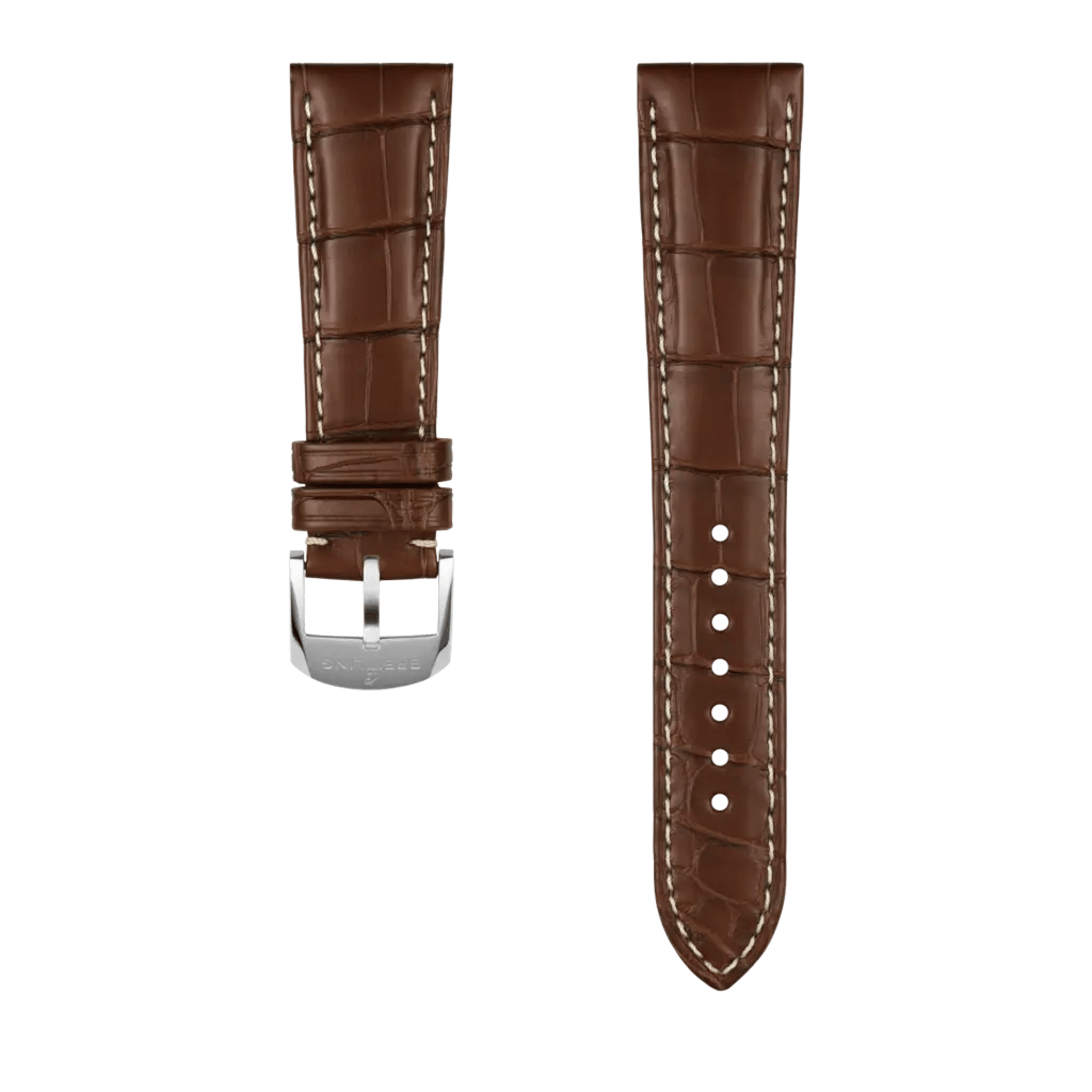 Brown alligator leather strap - 1063PS - image 1