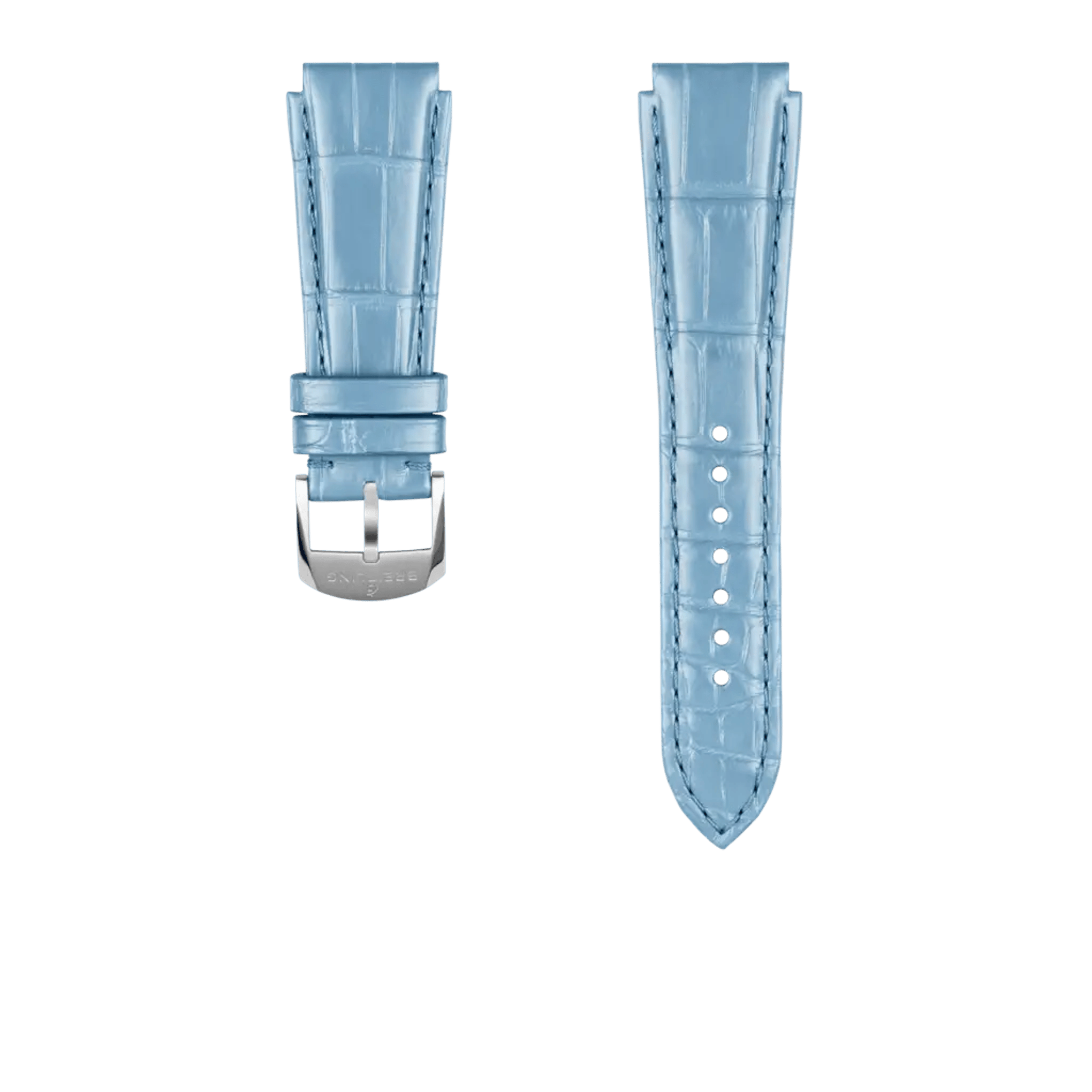 Blue alligator leather strap - 1075P - image 1