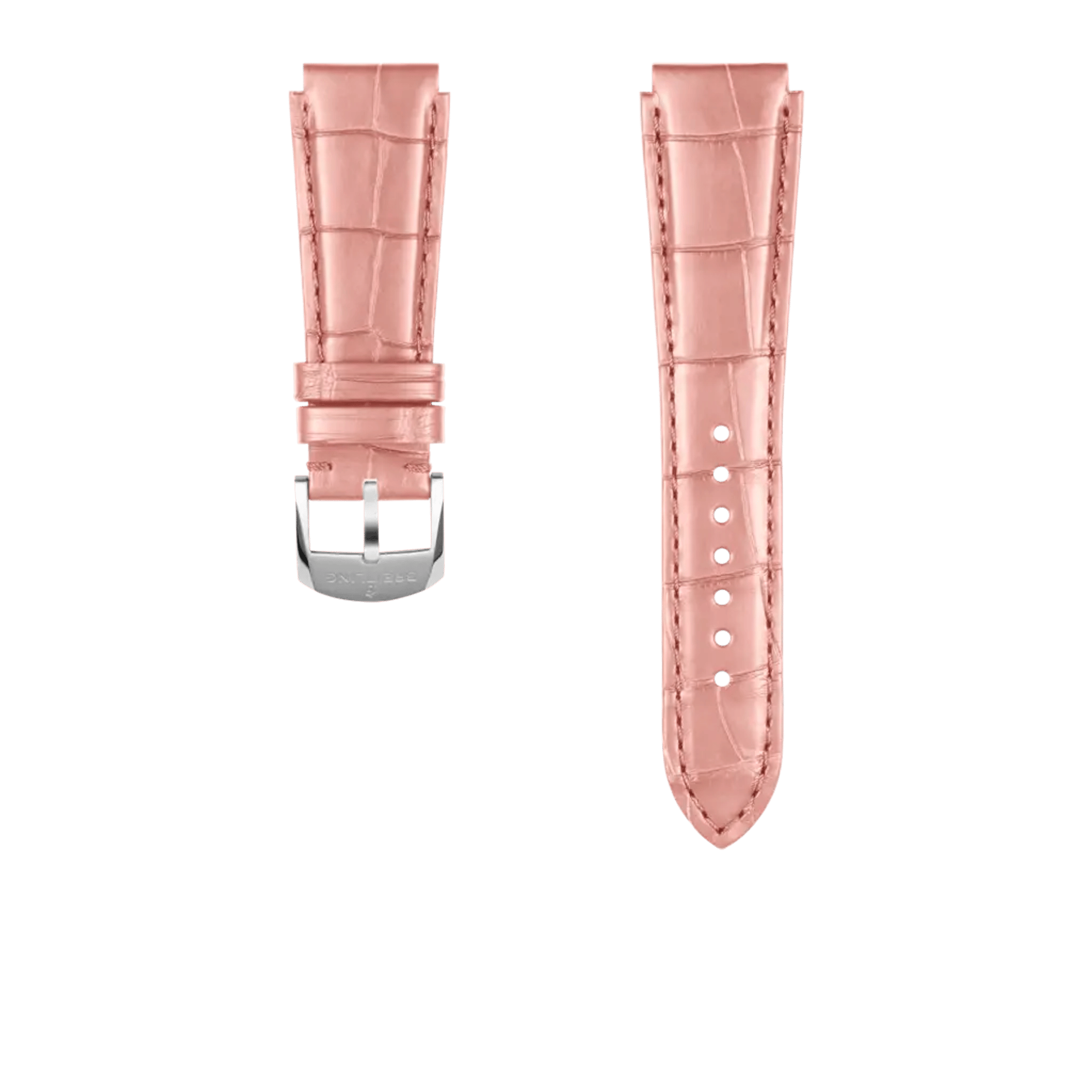 Pink alligator leather strap - 1076PS - image 1